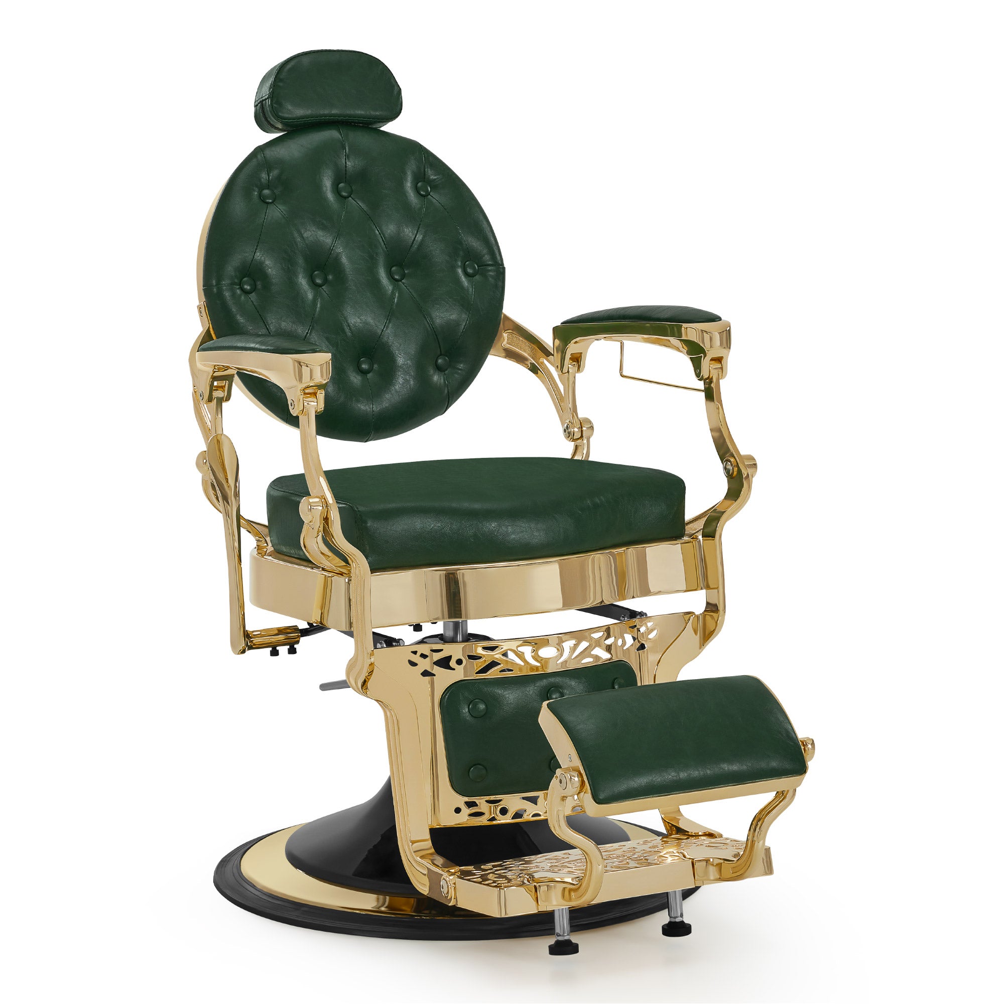 BarberPub Friseurstuhl mit Kopfstütze Kippbar, Friseureinrichtung mit Hydraulikpumpe 360° Drehbar, Höhenverstellbarer Bedienungsstuhl mit Vintage Stil, Barber Stuhl Kunstleder, 2933-F