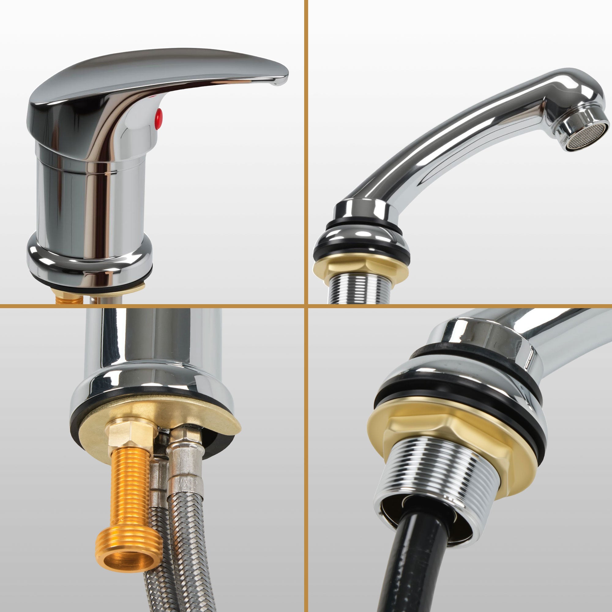 BarberPub Mischbatterie und Handbrause Wasserhahn für Friseurwaschbecken, Friseurarmatur für Friseurstuhl mit Waschbecken 8611 8675 8010 8670 8692 8620 8679, WH8005