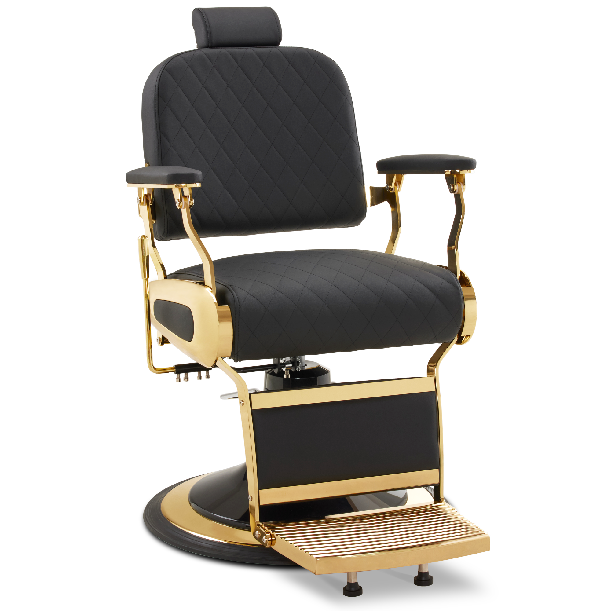 BarberPub Friseurstuhl mit Kopfstütze Kippbar, Friseureinrichtung mit Hydraulikpumpe 360° Drehbar, Bedienungsstuhl Höhenverstellbar, Barber Stuhl Friseurstühle Kunstleder, 3855