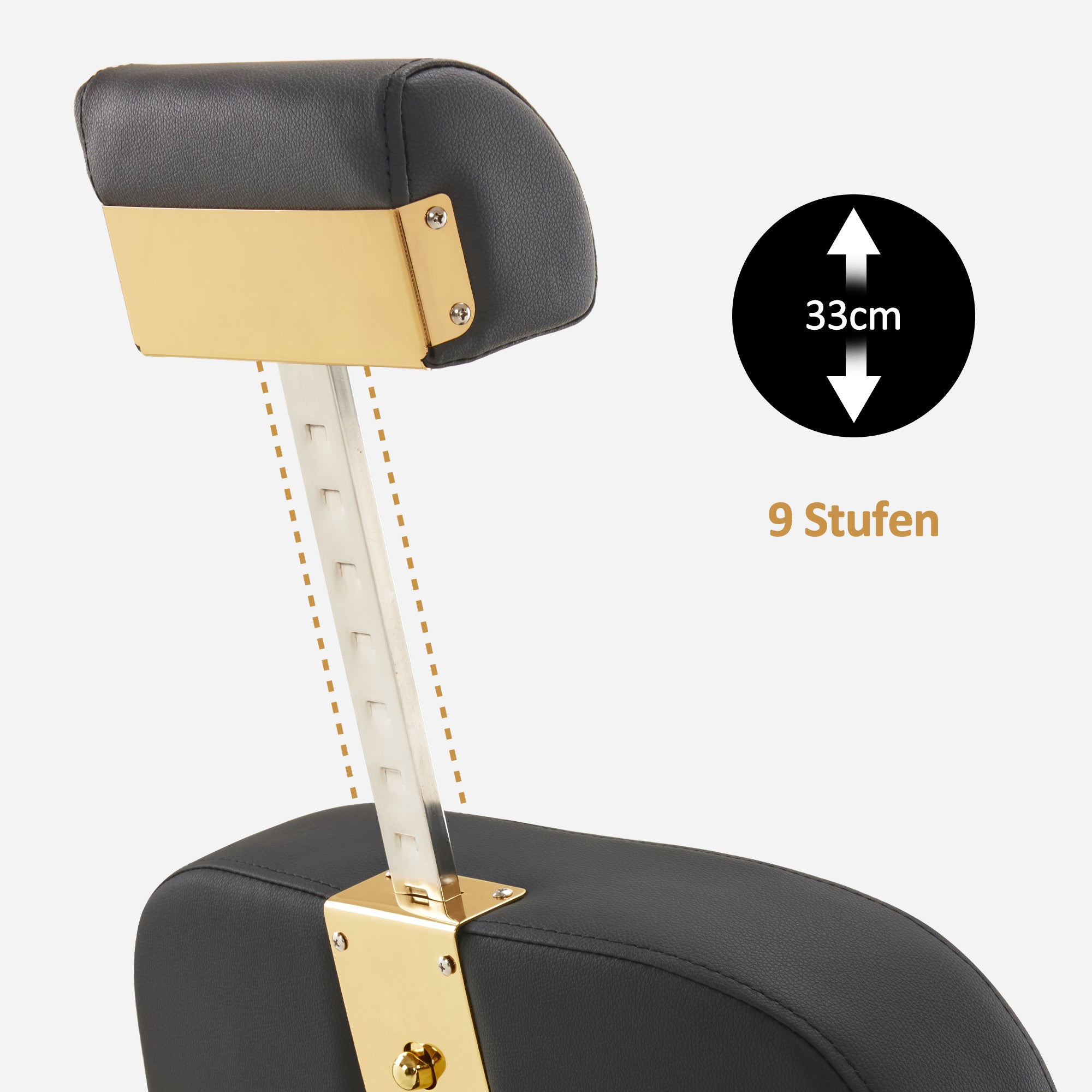 BarberPub Friseurstuhl mit Kopfstütze Kippbar, Friseureinrichtung mit Hydraulikpumpe 360° Drehbar, Bedienungsstuhl Höhenverstellbar, Barber Stuhl Friseurstühle Kunstleder, 3855