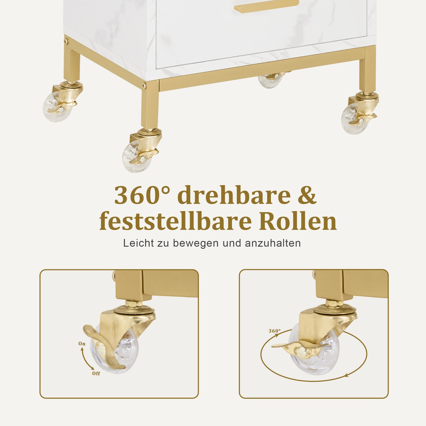 BarberPub Servierwagen mit Rollen & 4 Schubladen, Rollwagen Friseurwagen Weiß, Salon Trolley mit Ablage, Moderner Arbeitswagen für Bad Wohnzimmer, 30x40x86,5 cm, 0062