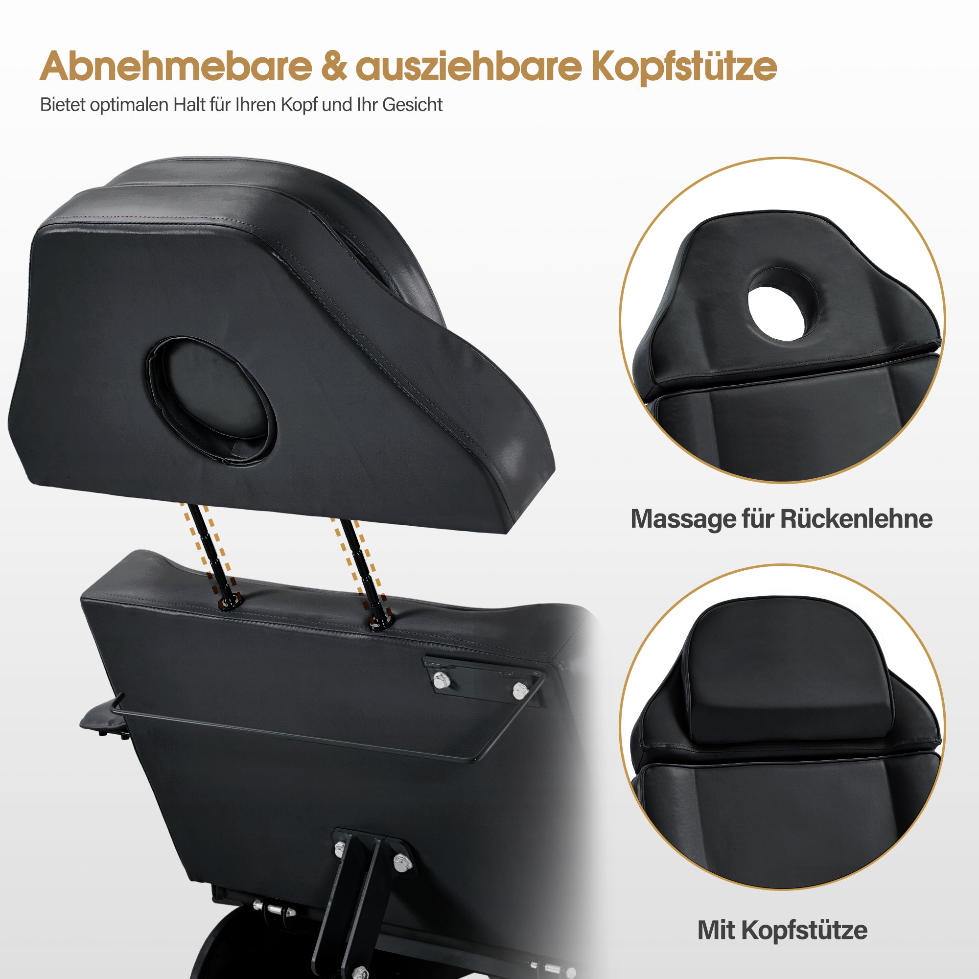 Barberpub Kosmetikliege Elektrisch, Massageliege Klappbar & Höhenverstellbar, Tattoo Liege mit 3 Motoren, Massagetisch für SPA Salon 0751