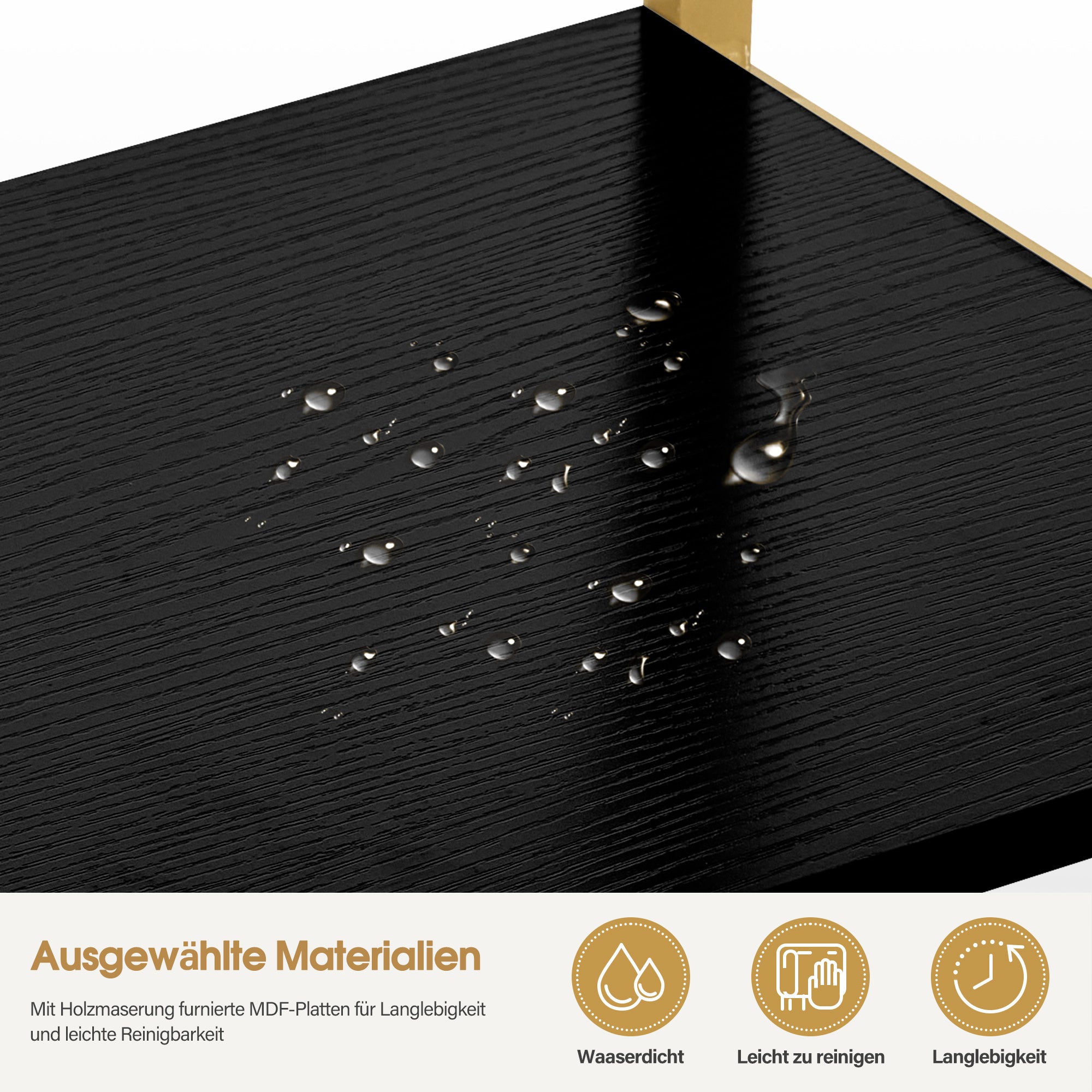 BarberPub Bücherregal Gold, Standregal mit 5 Ebenen, Büroregal mit Metallrahmen, Regal für Büro, Wohnzimmer, Schlafzimmer, Küche, Nagelstudio, 30x80x180cm, 5166