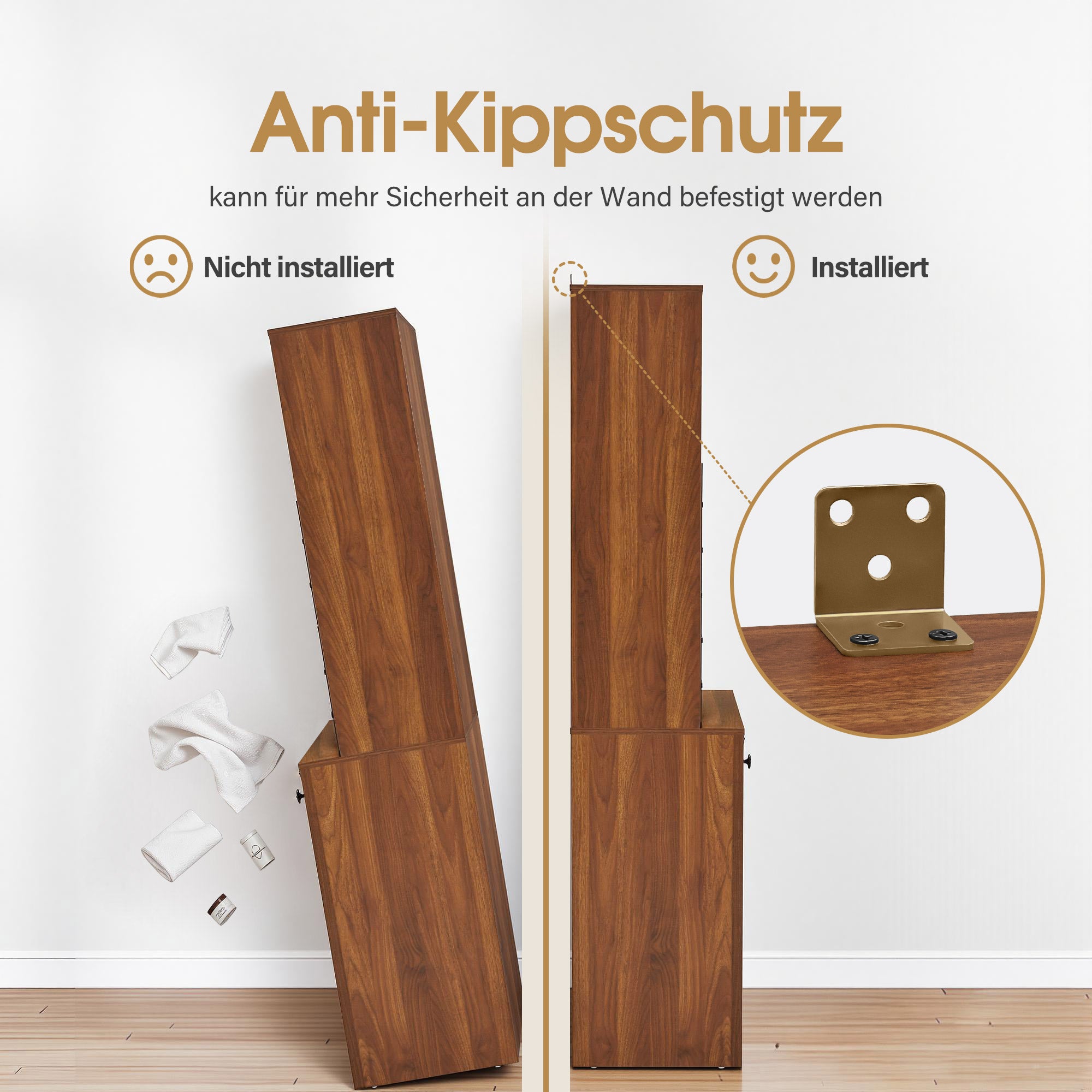 BarberPub Handtuchschrank mit 2 Schubladen, 42 Offenen Fächern & 4 Schränken, Badezimmerschrank Schwarz, Hochschrank Aufbewahrungsschrank Holz für Friseursalon, Schönheitssalon R6194/R6179