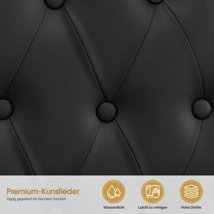 BarberPub Friseurstuhl mit Kopfstütze Kippbar, Friseureinrichtung mit Hydraulikpumpe 360° Drehbar, Höhenverstellbarer Bedienungsstuhl mit Vintage Stil, Barber Stuhl Kunstleder, 2933