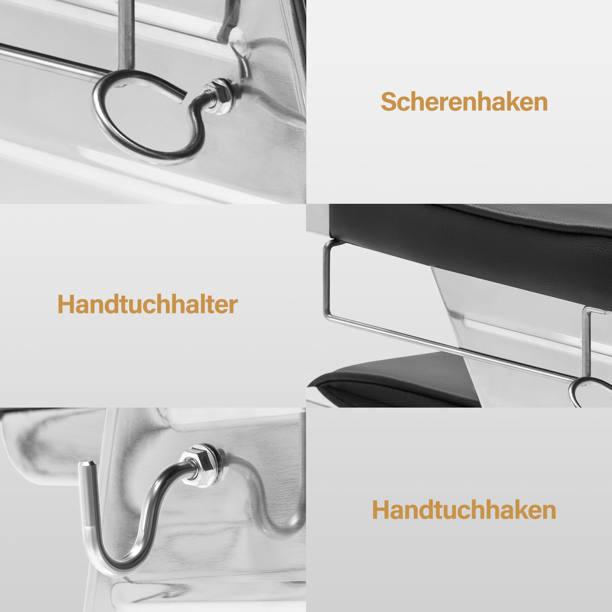 BarberPub Friseurstuhl mit Kopfstütze Kippbar, Friseureinrichtung  mit Hydraulikpumpe 360° Drehbar, Bedienungsstuhl Höhenverstellbar, Barber Stuhl Kunstleder, 3823