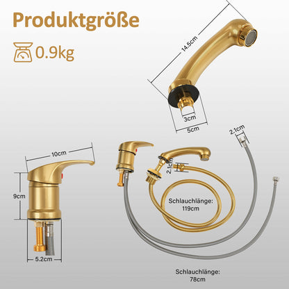 BarberPub Mischbatterie und Handbrause Wasserhahn für Friseurwaschbecken, Friseurarmatur für Friseurstuhl mit Waschbecken 8611 8675 8010 8670 8692 8620 8679, WH8005