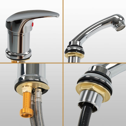 BarberPub Mischbatterie und Handbrause Wasserhahn für Friseurwaschbecken, Friseurarmatur für Friseurstuhl mit Waschbecken 8611 8675 8010 8670 8692 8620 8679, WH8005