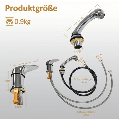 BarberPub Mischbatterie und Handbrause Wasserhahn für Friseurwaschbecken, Friseurarmatur für Friseurstuhl mit Waschbecken 8611 8675 8010 8670 8692 8620 8679, WH8005