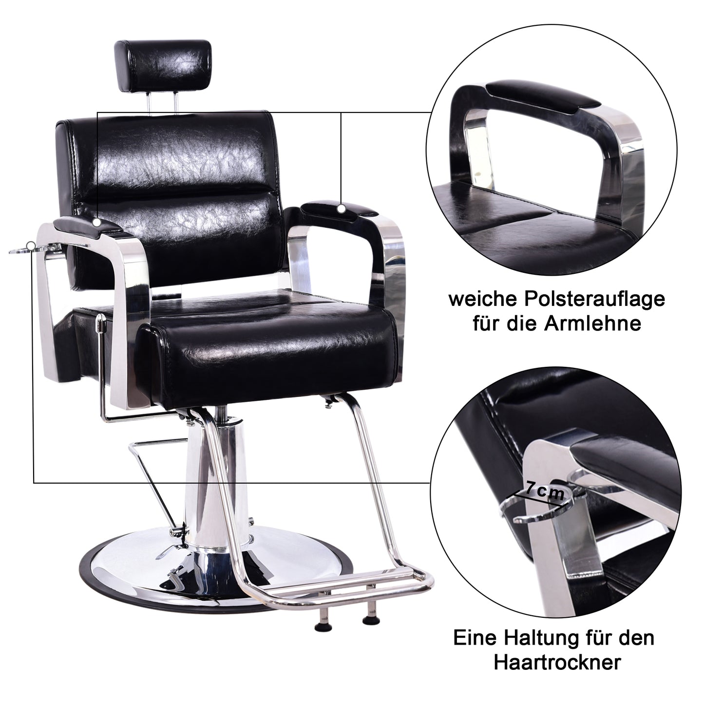 Barberpub Friseurstuhl Friseursessel Bedienungsstuhl Friseureinrichtung 3127BK