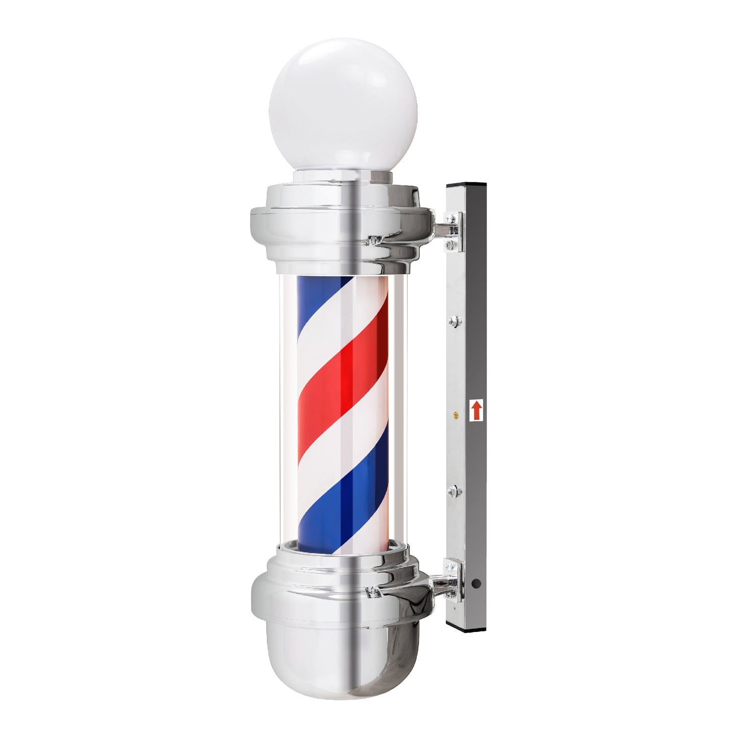 Barberpub Barber-Pole Barbierstab mit LED-Kugelleuchte Saloneinrichtung drehbar Barbershop-Säule L018B